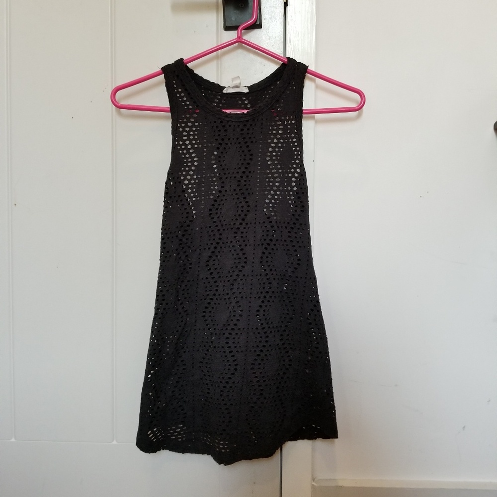 Urban Outfitters black cutout muscle tank